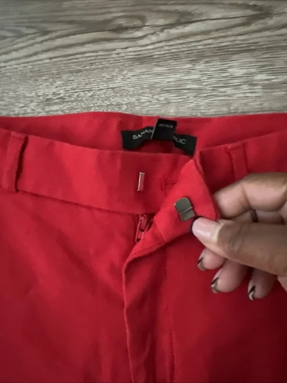 Banana Republic Red Linen Blend Avery Ankle Length Pants Womens 4